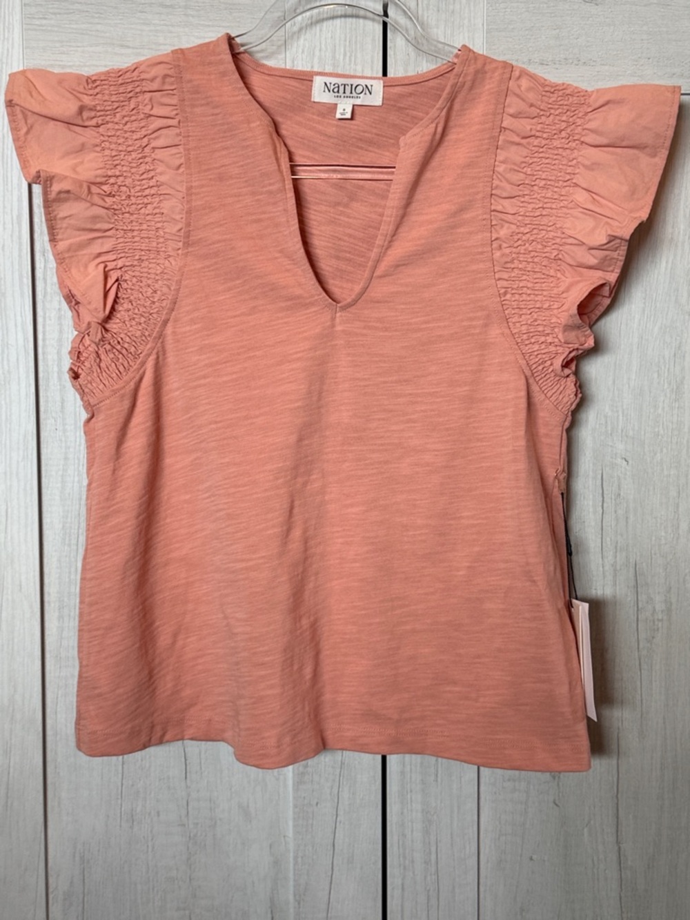 Nation LTD Christa Ruffle Sleeve V-Neck Top - Picture 6 of 8